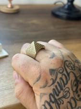 9ct Gold Soild Pyramid Ring Size X Y Good Condition Trusted Seller Uk￼