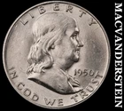 1950-D Silver Franklin Half Dollar - Scarce  High Grade  Lustrous  #K779