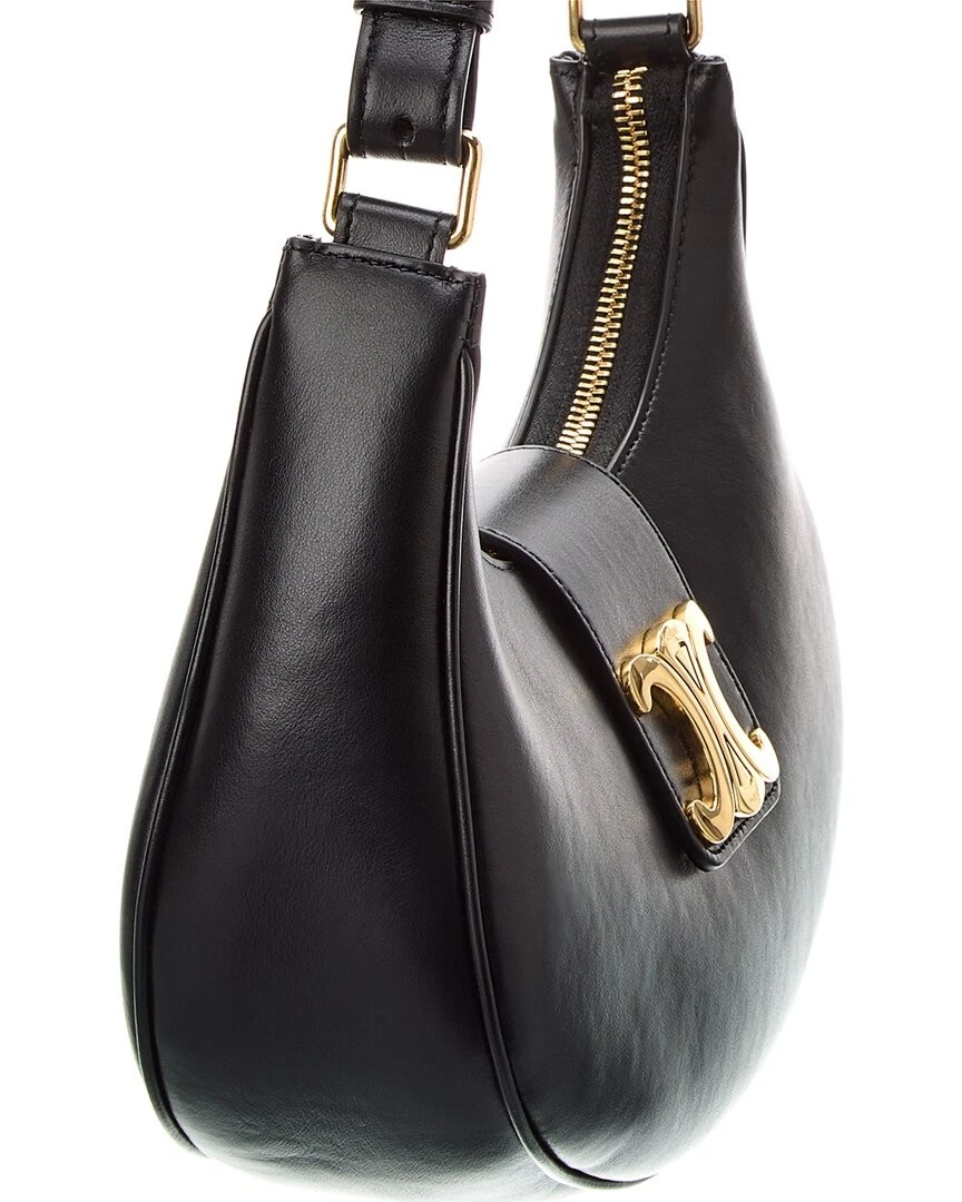 Celine Ava Triomphe Borsa a tracolla media in pelle da donna nera