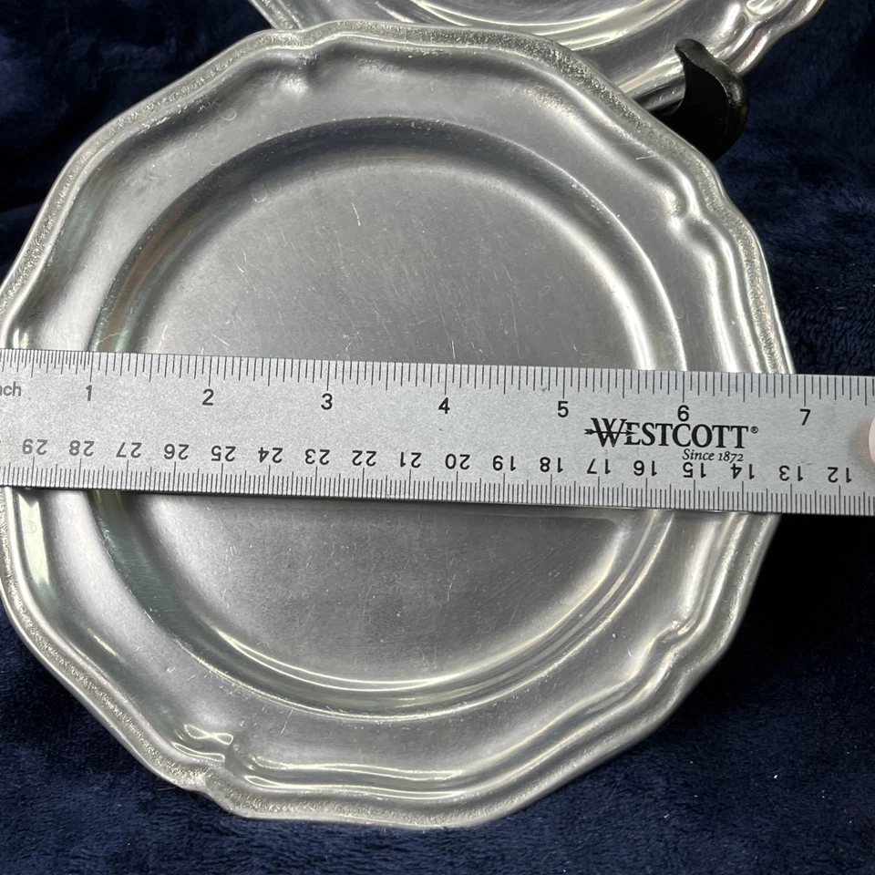 "Juego de 2 platos de pan y mantequilla Wilton Armetale Metal Queen Anne Collection 7""" Foto 4 de 4