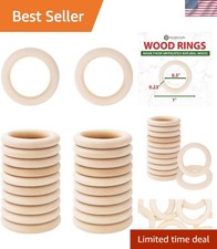 Quality Solid Beech Wood Rings - 100pcs, 25mm Ideal for Crafts and Home Decor
