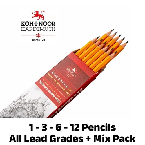 KOH-I-NOOR Professional Graphite Pencils Graphic Art Design - All Lead Grades