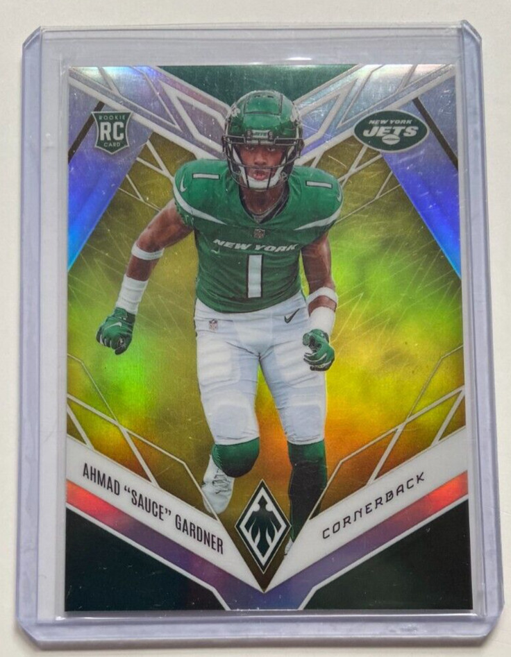 AHMAD “SAUCE” GARDNER 2022 Panini Phoenix Yellow Parallel LAST #d /75 RC #128