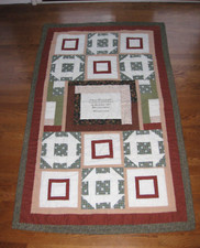 QUILT, LAP SIZE, EARTH TONE COLORS, FLANNEL BACK, BIBLE VERSE, PHIL 4:16
