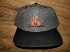 Quiksilver Vtg Snapback Hat Made in USA Melton Wool Fire Logo 90s Surf Skate