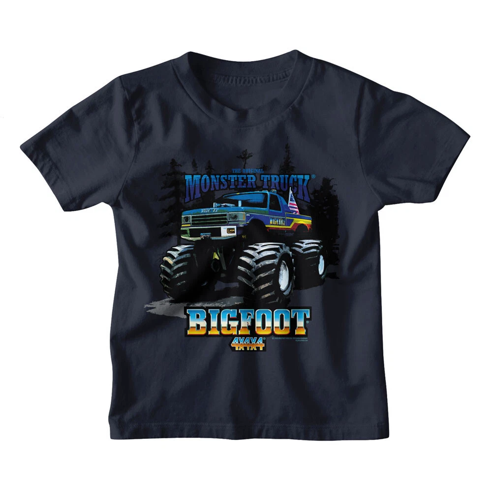 Bigfoot The Original Monster Truck Background Of Trees Youth T Shirt