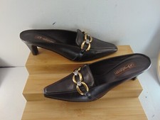 Brighton HAND MADE IN ITALY Genuine Leather MID HEEL Mule Brown TOSCA 7 M 295