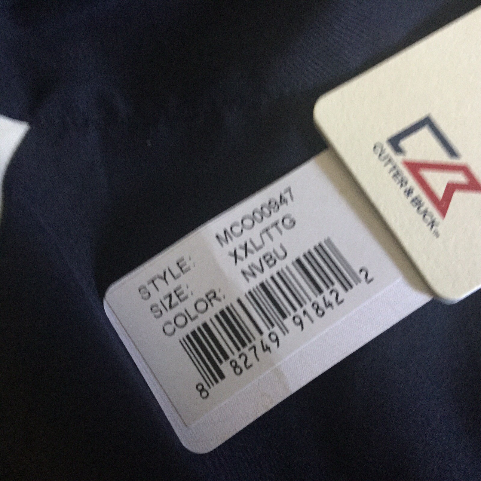 NEW Mens CUTTER & BUCK CB WindTec Packable 1/2 Zip Anorak Hoodie Navy White XXL