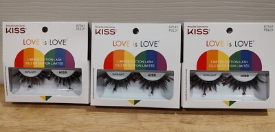 3 Pkgs - KISS Love is Love Fake Eye Lashes Limited Edition Sunlight- Butterflies