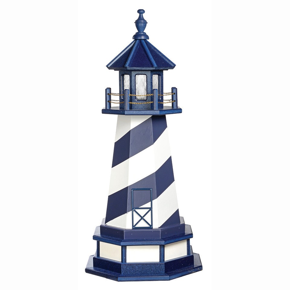 PVC Garden Lighthouse - Cape Hatteras in Patriot Blue & White - Amish ...