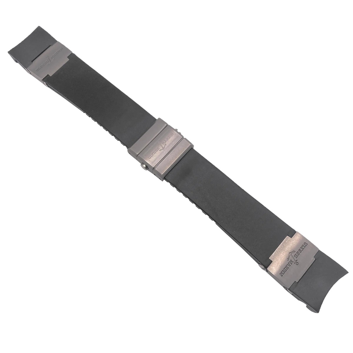 Ulysse Nardin 純正バックル　部品未使用 Ulysse Nardin 20mm Black Rubber Band Titanium Buckle For Marine