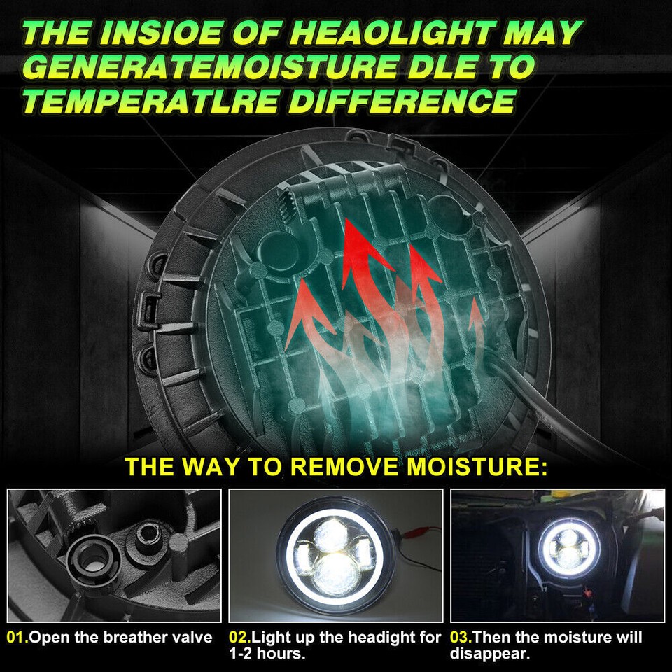 7" LED Headlights+4" Fog Lights+Turn Lamp Combo 07-18 For Jeep Wrangler ...