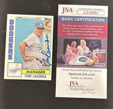 1984 Topps Tommy Lasorda Autograph JSA 