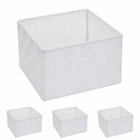 4Er-Set Aufbewahrungskorb MCW-C37, Dekokorb Korb Aufbewahrung, 12X19X19Cm Weiß