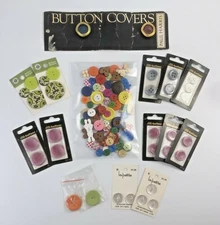 Mixed Lot of Buttons Novelty / Vintage / Dill / Paul Harris Button Covers & More