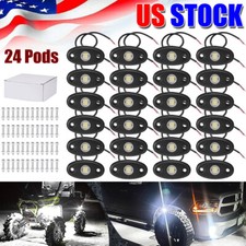 24 Pods Led Rock Light Kit For Atv Suv Offroad Car Underbody Glow Trail Rig Lamp