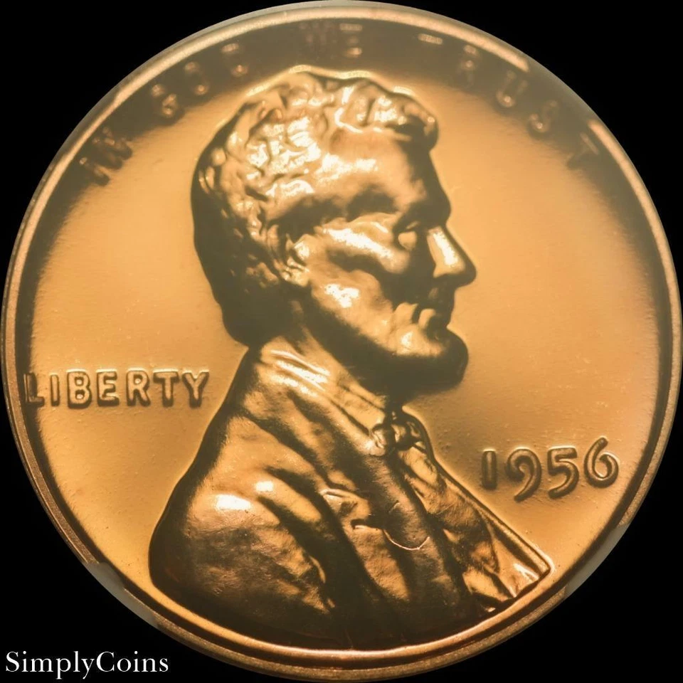 MINT ERROR 1956 PROOF Lincoln Wheat Penny NGC PF67 Obverse Struck Through PR67 - Image 4 of 4