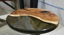 12" Epoxy Resin Round Corner / Side Table Top Home Decor