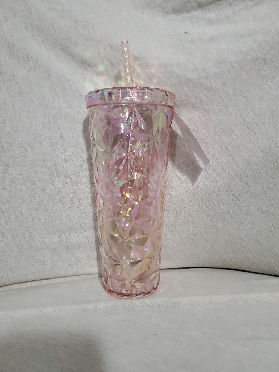 Holiday Time 26oz Iridescent Pink Double Wall Acrylic Tumbler NWT