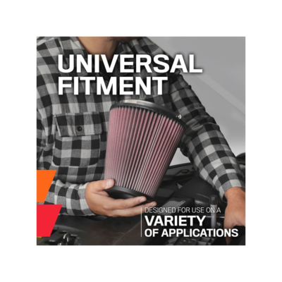 K&N Universal Clamp-On Air Filter: High Performance, Premium, Washable, Replacement Filter: Flange Diameter: 3 In, Filter Height: 8.688 In, Flange Length: 0.938 In, Shape: Round Tapered, RX-3990-1 - View #5