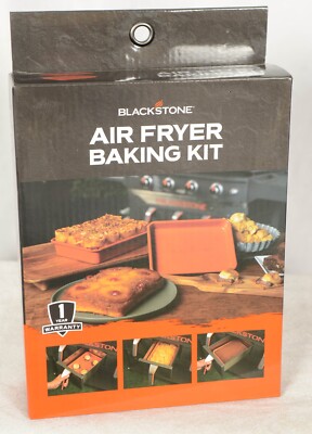 BLACKSTONE Non-Stick Air Fryer Baking Tray & Pan Set in Orange-2-Piece - NEW!