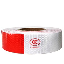3M 10M 25M 46M Red White DIY Safety Warning Night Reflective Strip Tape Stickers