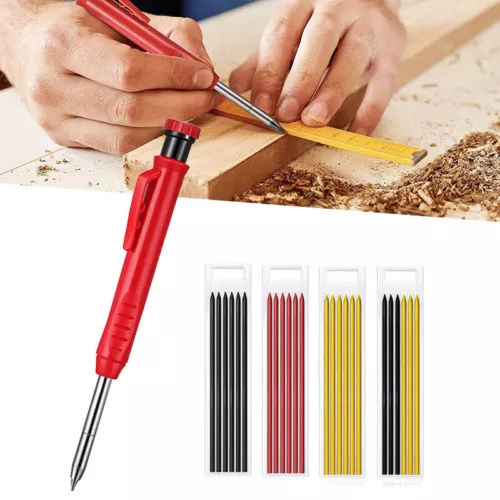 Carpenter Pencil Set Mechanical Pencil Leads Built-in Sharpener Refill Solid - Picture 1 of 18