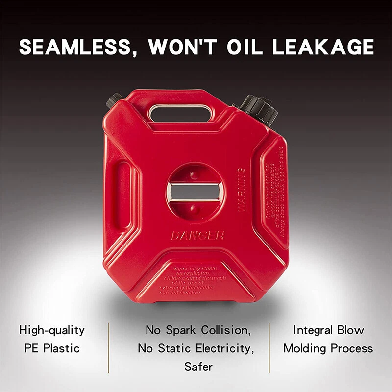 1.3 Gallon Red Gas Tank with Lock & Key for Car Motorcycle UTV SUV ATV Off Road Foto 3 de 4