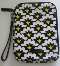 Vera Bradley Fanfare Fans Yellow Black Neoprene Tablet eReader Sleeve Retired