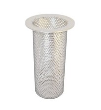 4" Commercial Floor Drain Strainer, 8" Tall, Perforated Stainless Steel