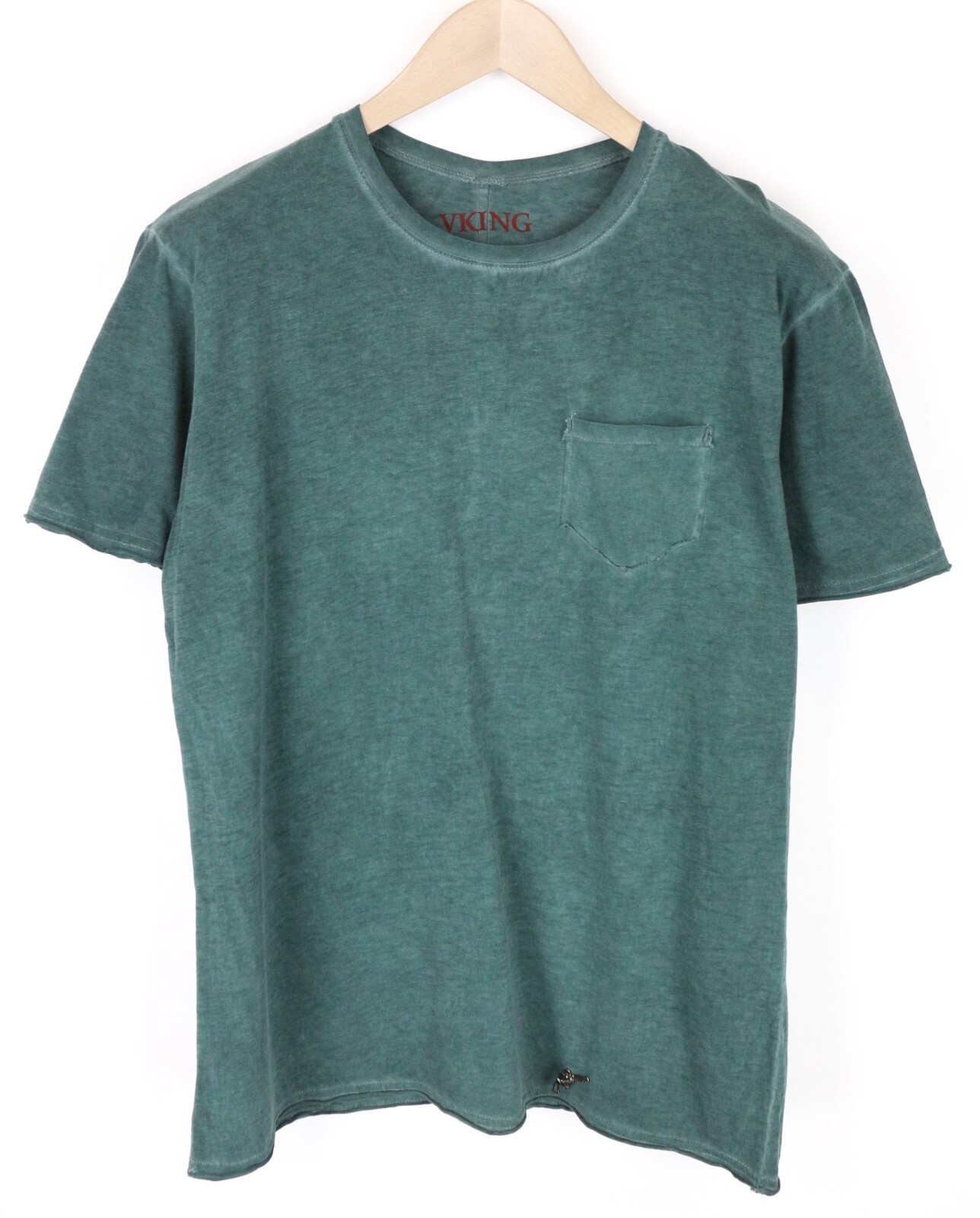 Camiseta Para Hombre VKING XL Verde 100% Algodón De Manga Corta Con Bolsillo