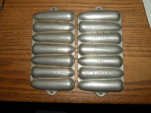 Antique Nickel Plated Wagner Ware Cornbread Krusty Korn Kobs Americana July 1920