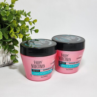 2 Salon Selectives Damage Hair Repair Treatment with Argan Oil & Vitamin E 5 oz