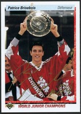Patrice Brisebois #454 signed autograph 1990-91 Upper Deck Hockey Trading Card