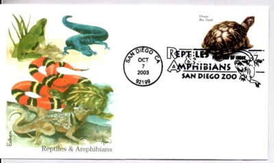 3818 ORNATE BOX TURTLE REPTILES AMPHIBIANSFIRST DAY ISSUE, EDKEN