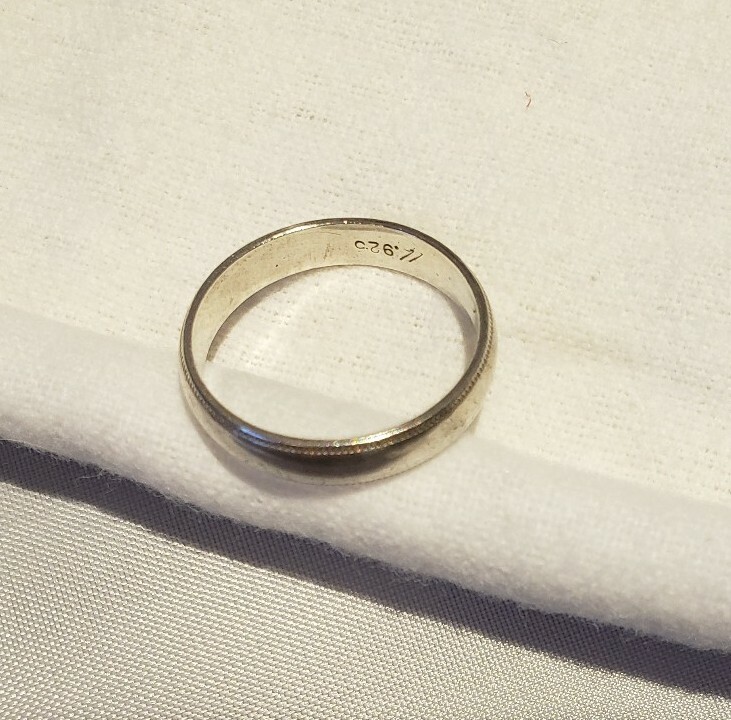 Solid Sterling Silver Classic Half-round Wedding … - image 5