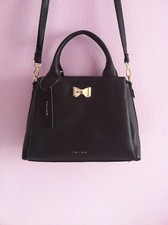 Tahari Crossbody Purse New  Gold Bow Accent Large