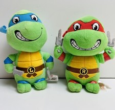 (2) Peluche TY Teenage Mutant Ninja Turtle 6” Raphael & Leo TMNT 2017 Nickelodeon