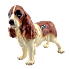 Coopercraft Ceramic Dog English Springer Spaniel Brown White VINTAGE 7" Tall