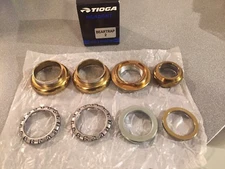 OLD SCHOOL BMX TIOGA BEARTRAP 2 HEADSET GOLD 1" threaded NEW tange gt