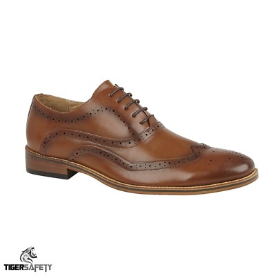 Goor B424B Jungen Dunkelbraun Leder Formell Mode 5 Ösen Oxford Brogue Schuhe