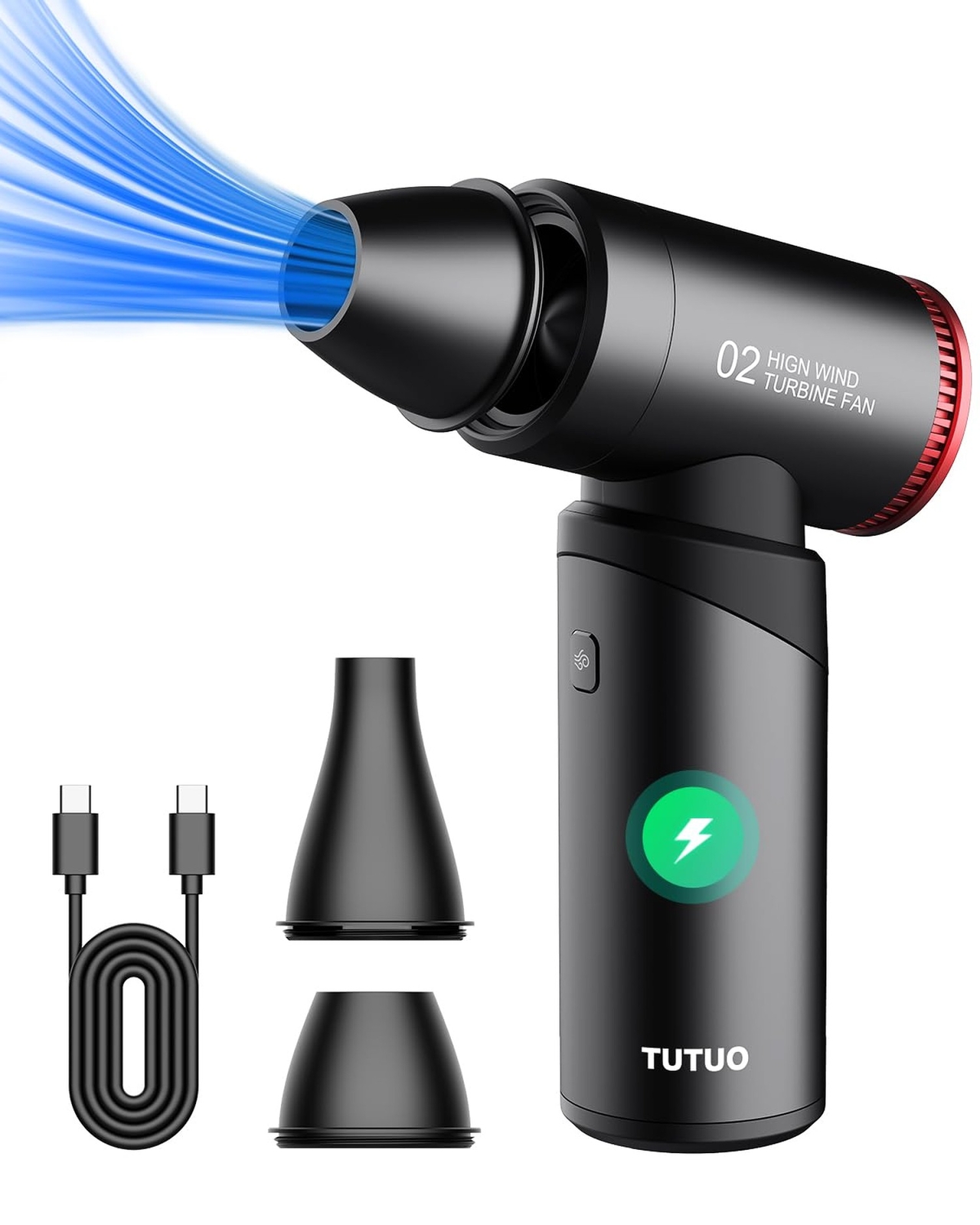 Compressed Air Duster,150W Mini Turbo Blower,180000RPM high-Speed Electric ai...