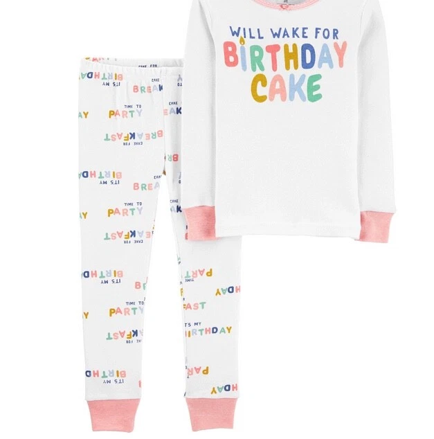 NWT 3T 4T 4 5T 5 8 carters WAKE CAKE BIRTHDAY pajamas girls winter fall gift pjs