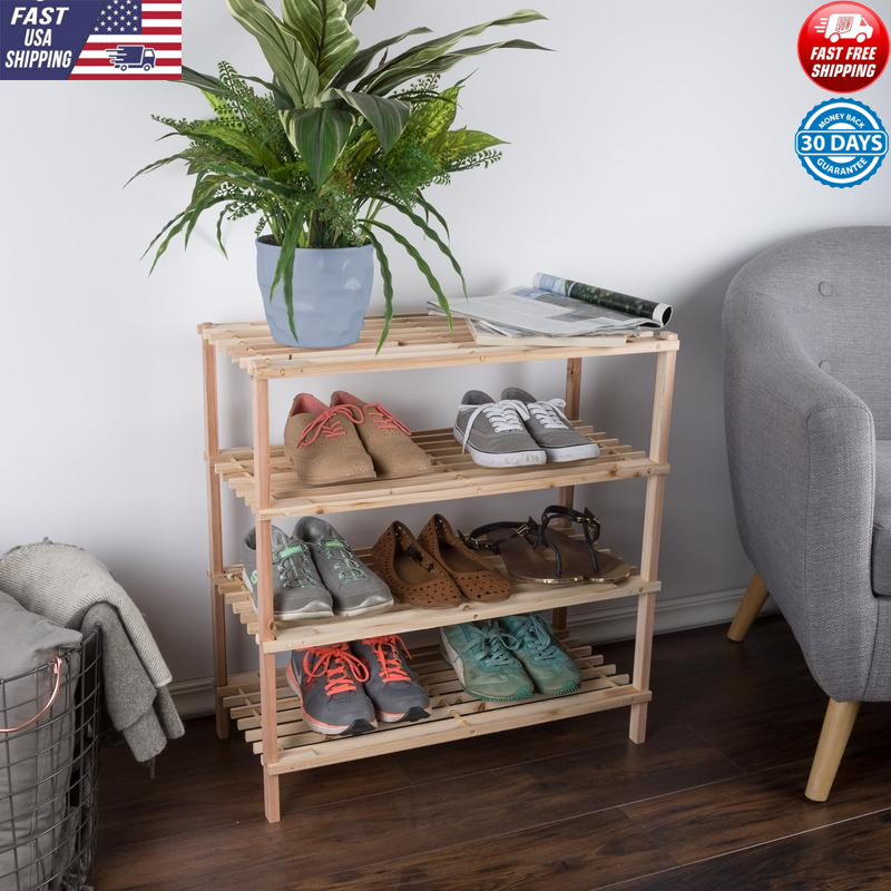 4-Tier Space-Saving Shoe Organizer Rack Holds 12 Pairs for Indoor Storage-image