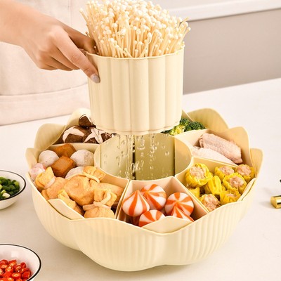 Divided Serving Tray, 8 Compartments Hot Pot Draining Platter Dried Fruit Plate