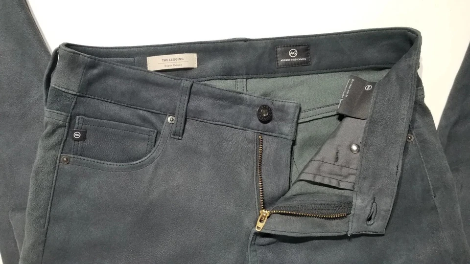 Adriano Goldschmied The Legging Super Skinny Gray Suede Womens 29 Pants $998 New - Image 4 of 4