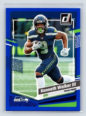 Kenneth Walker III 2023 Donruss #261 Press Proof Blue Seattle Seahawks 1X