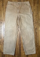 Vintage Carhartt Carpenter Pants 38x34 B11 BRN Canvas Dungaree Fit Sun Faded