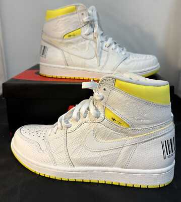 Size Air Jordan First Class Flight Retro High OG 555088170 White  Yellow