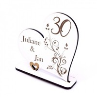 Perlenhochzeit Deko Herz Aufsteller Hochzeitstag 30 Jahre JubiläUm Personalisier